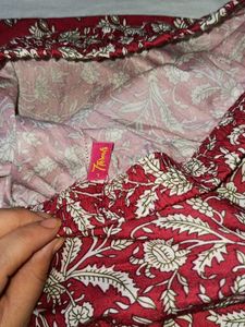 Maroon Printed Kurta Set