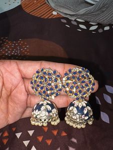 Exquisite Blue Jhumka Earrings