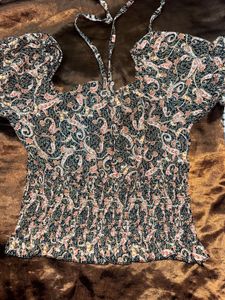 Stylish Smocked Paisley Top