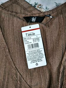 Chic Brown Textured Wrap Top 🛍️🍂