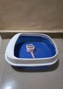 Blue Plastic Cat Litter Box
