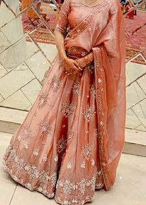 Elegant Peach Lehenga Choli Set