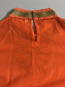 Orange Kurta Set with slip, plazzo