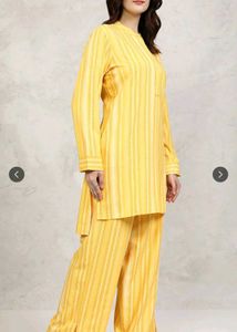 Yellow Striped Kurta Set
