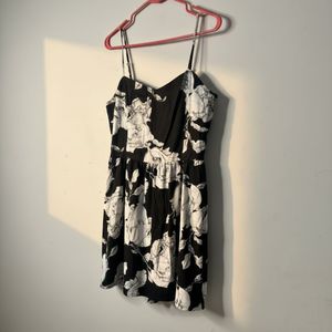 Black Floral Spaghetti Strap Dress