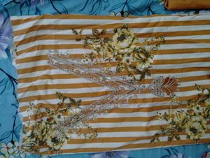 Elegant Floral Print Kurti Fabric Set