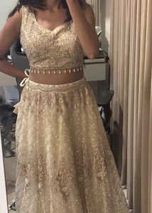 Elegant Cream Embroidered Lehenga Choli Set