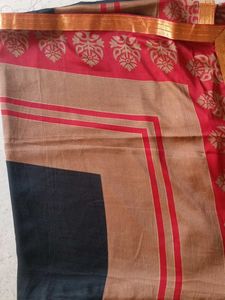 Elegant Red and Gold Saree