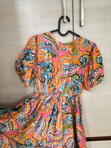 Vibrant Paisley Print Mini Dress