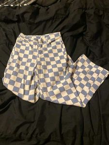 Checkerboard Wide Leg Pants