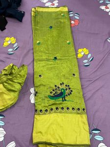 Lime Green saree with blouse