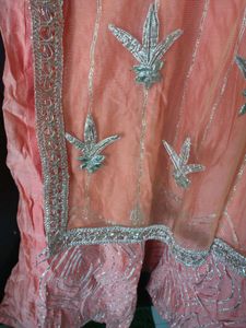 Beautiful Peach Embellishments Gown