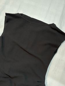 Chic Black Drape Dress