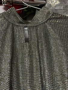 Sparkling silver Black  Kaftan Gown
