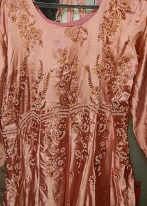 Elegant Pink Gown Set ( With Free Gift)