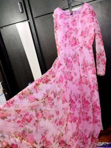 Floral Pink Ethnic Gown