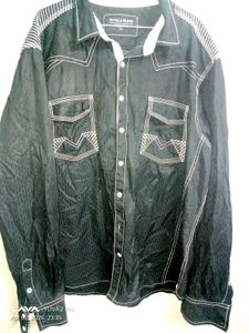 Men's Black Western Shirt