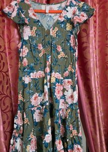 Floral Print Button-Down Midi Dress