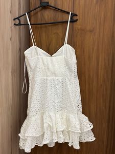 Zara Chic White Broderie Anglaise Mini Dress