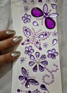 Whimsical Purple Rhinestone Sticker Sheet