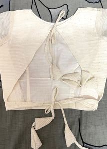 Elegant White backless blouse