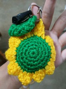 Handmade Crochet Sunflower Keychain