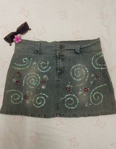 Alfredo Venini Beaded Embroidered Mini skirt y2k