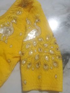 Vibrant Yellow Embroidered Blouse