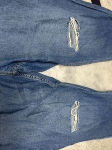 Blue Distressed Denim Jeans