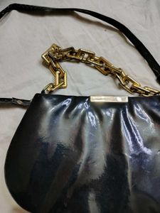 Chic Black Patent Clutch Bag
