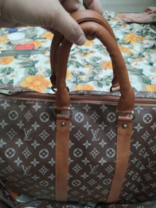 Brown Patterned Gym &amp; Travel Bag