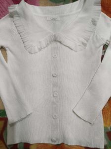 White korea Knit Top