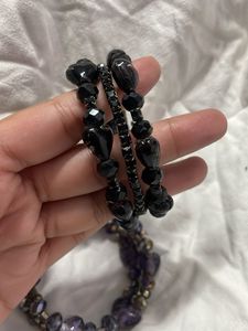 Combo Set of 2 Beaded Bracelets with necklace