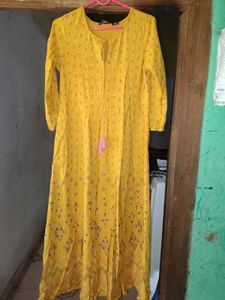 Beautiful Yellow Printed Kurta