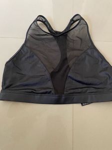 Stylish Black Mesh Sports Bra