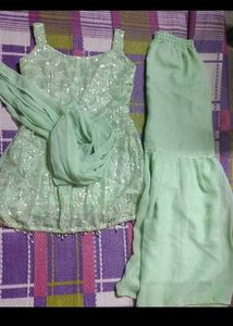 Sparkling Mint Green Kurta Set with Dupatta