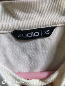 off White Long Sleeve Mock Neck Top