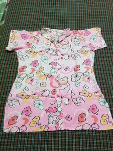 Floral Print Button-Up night suit