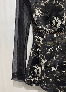 Elegant Black &amp; White Peplum Top
