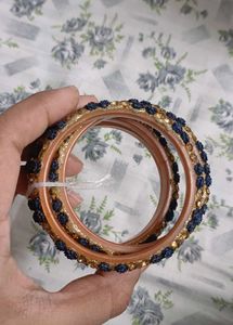 Sparkling Blue &amp; Gold Bangles