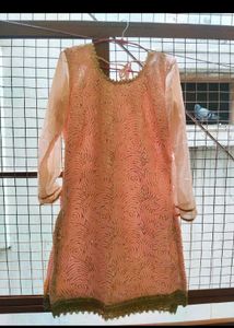 Pink Sequined Kurta n dupatta