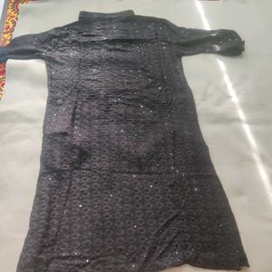 Elegant Black Chikankari Kurta