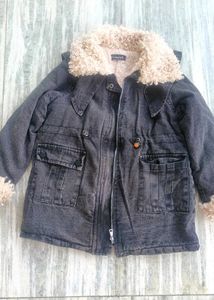 Denim Jacket with Fur Collar, furjacket,furcoat