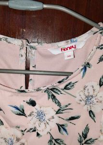 Pantaloons Floral Nude Pink Summer Midi Dress