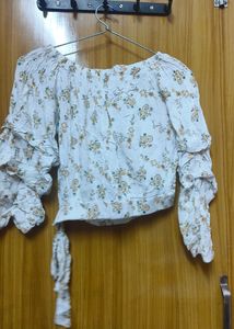 Floral Off Shoulder Crop Top