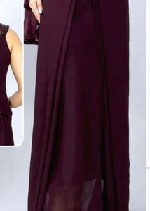 purple color indo western crop top with flowy skir