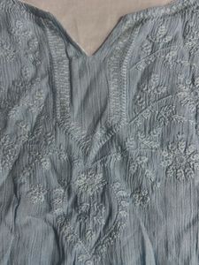 Light Blue Embroidered Kurta