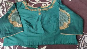 Green Embroidered Ethnic Blouse