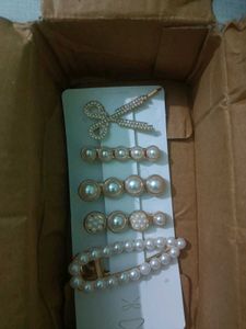Pearl & Rhinestone Hair Clip Set