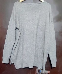 Grey Winter Star V-Neck Top For 46 Bust